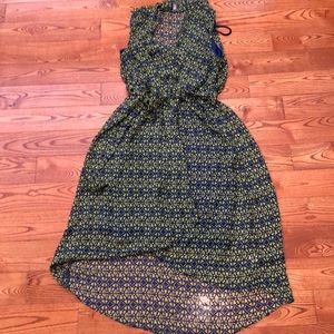 High-Low Faux-wrap Dress